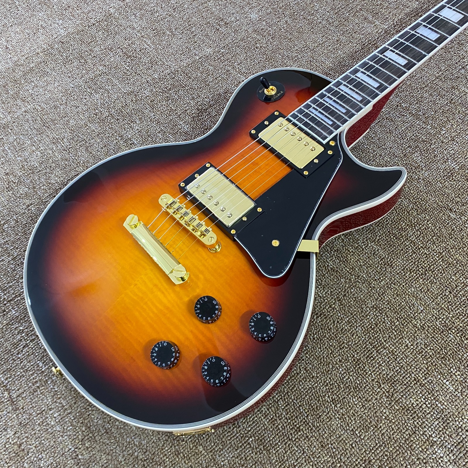 Ship from US LP Electric Guitar Mahogany Body Flame Maple Top only one