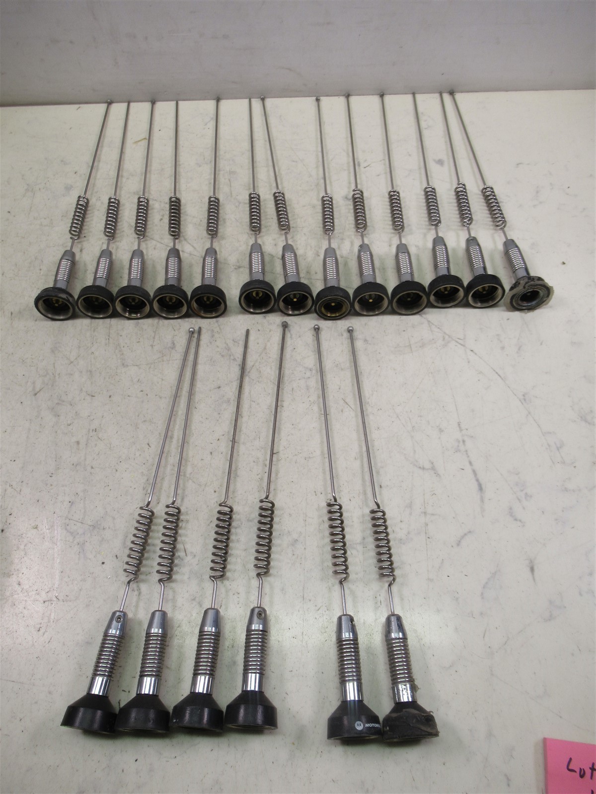 Lot of 19 Motorola Two-Radio Antennas Collinear Through-Hole Mount