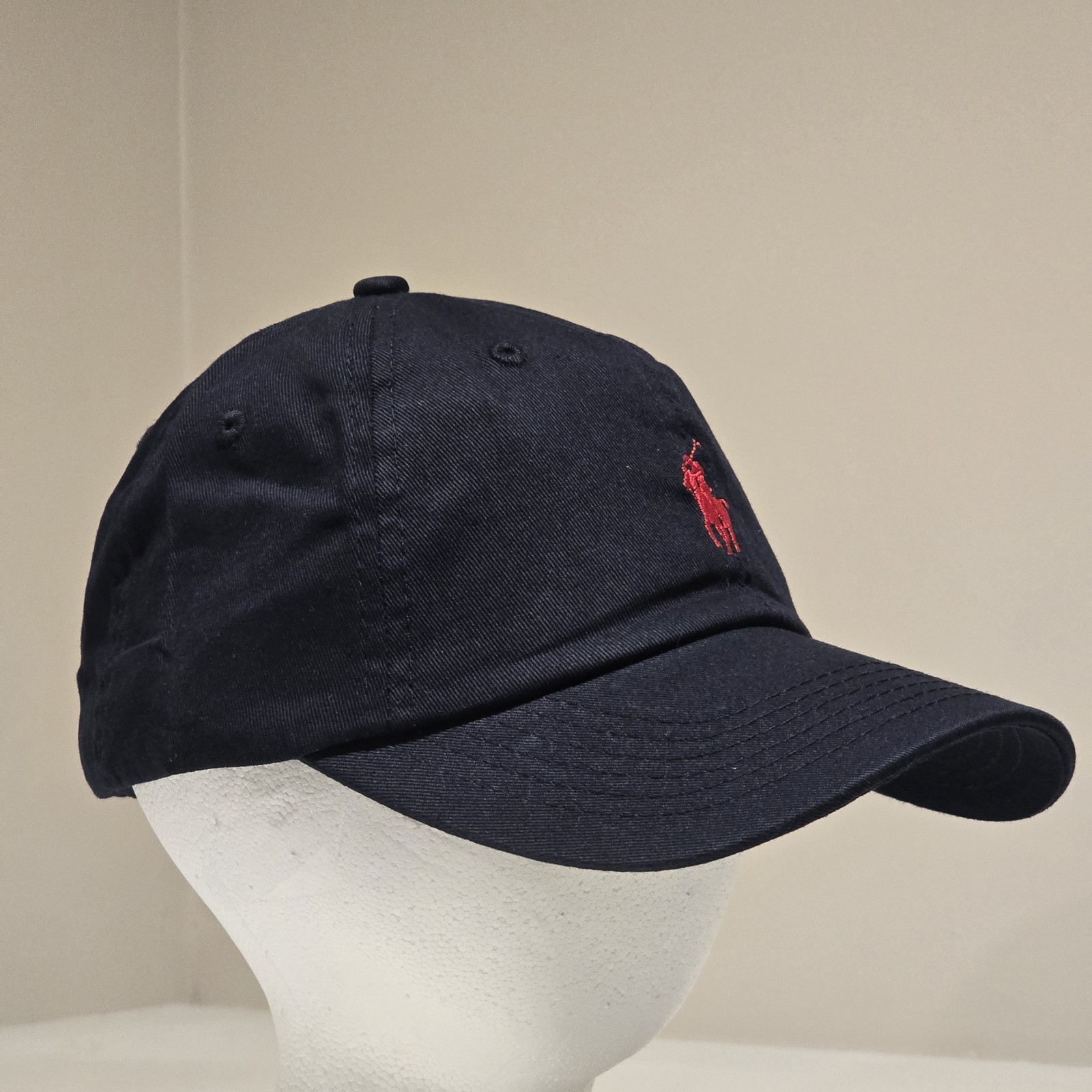 Polo Ralph Lauren Men's One Size Cotton Chino Adjustable Ball Cap Black Red