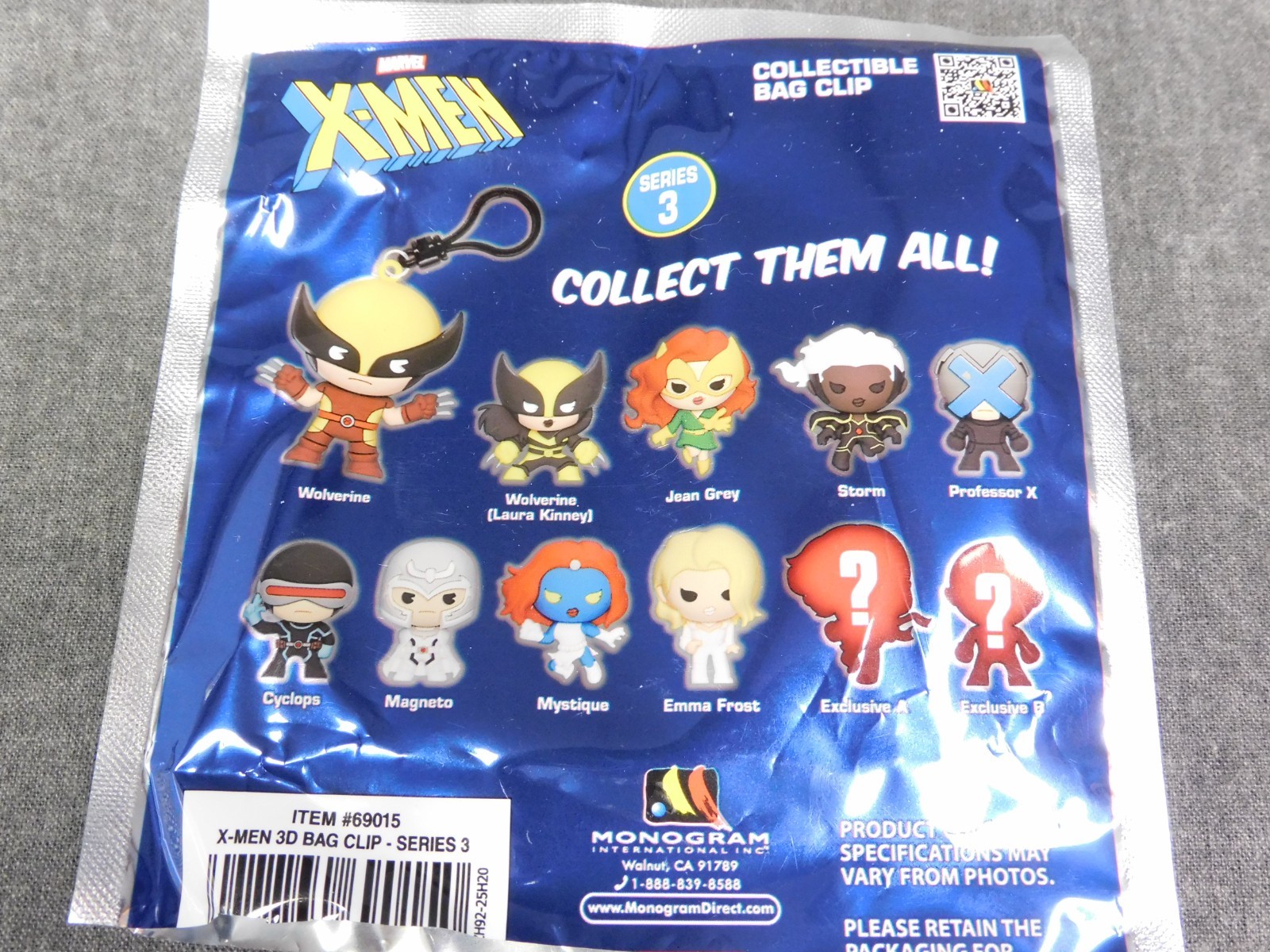 X-Men NEW * Cyclops Clip * Blind Bag Series 3 Marvel Key Chain Monogram