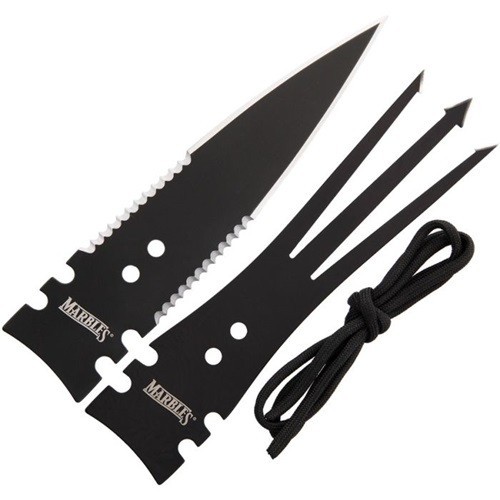 Marbles Black Stainless Steel Gig and Spear Heads Set