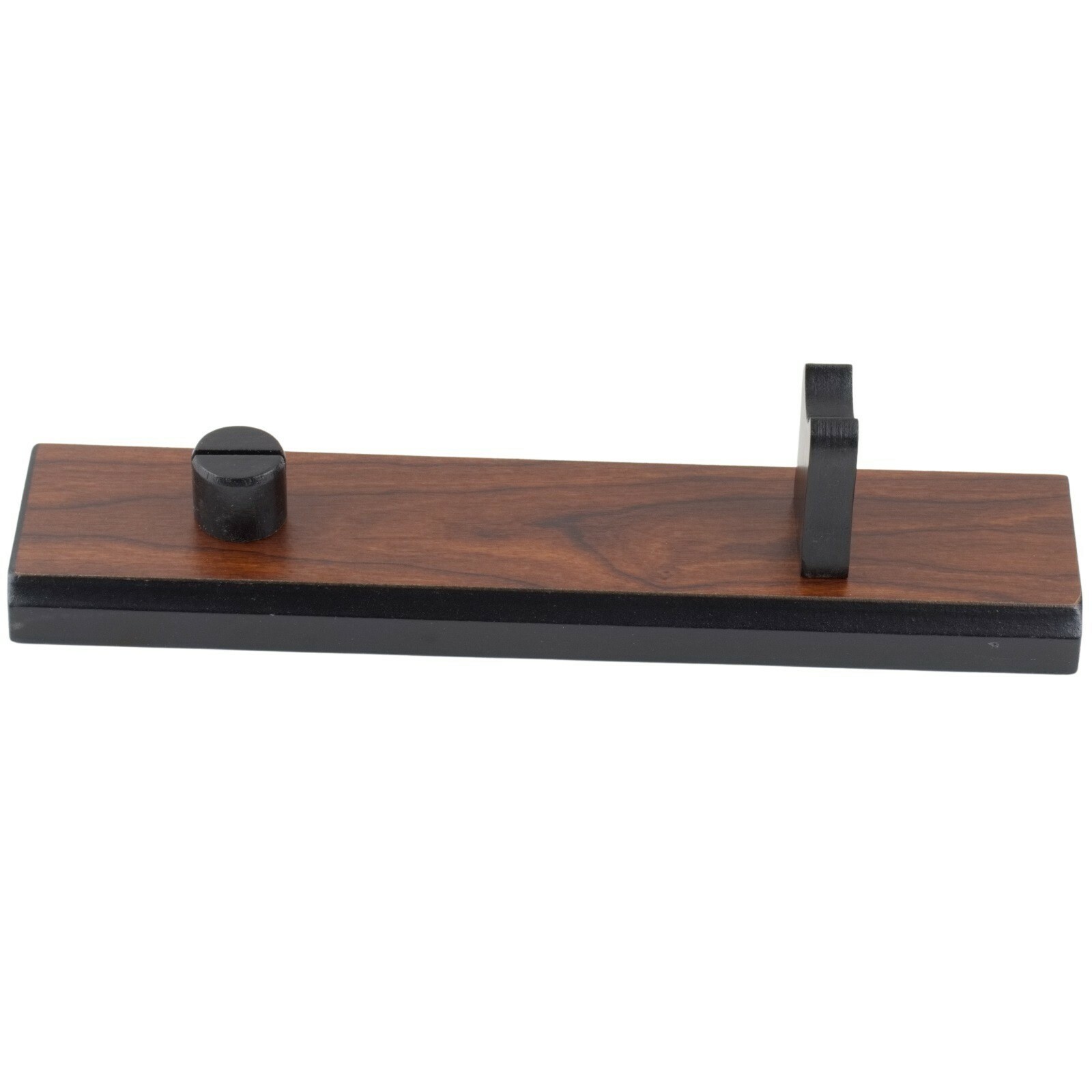 Fixed Knife Display Stand Black Brown Wood 10.5" x 2.5" Fits 6-14" Knives