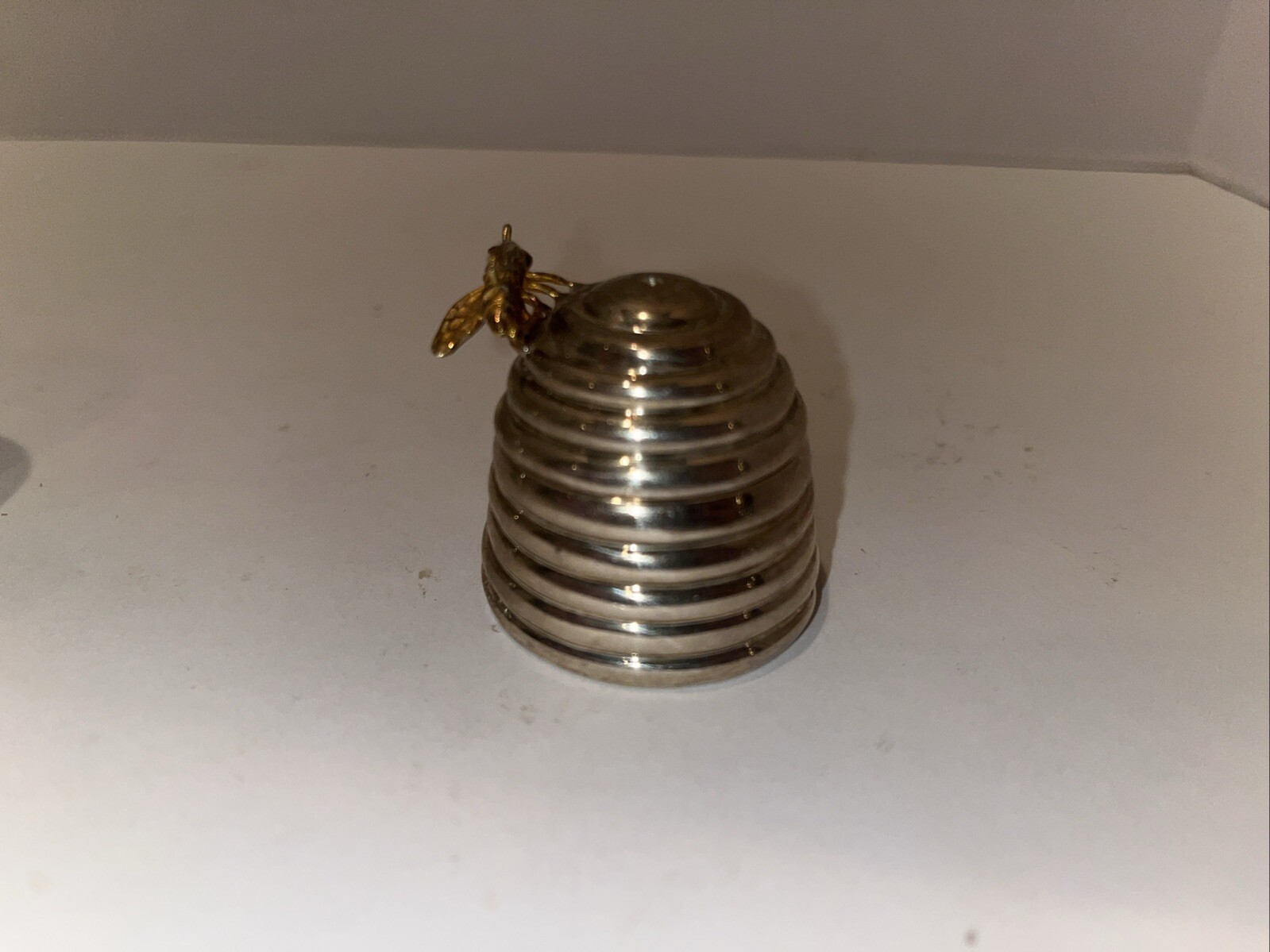 Thistle & Bee Sterling Silver Beehive Salt & Pepper Shakers Rare