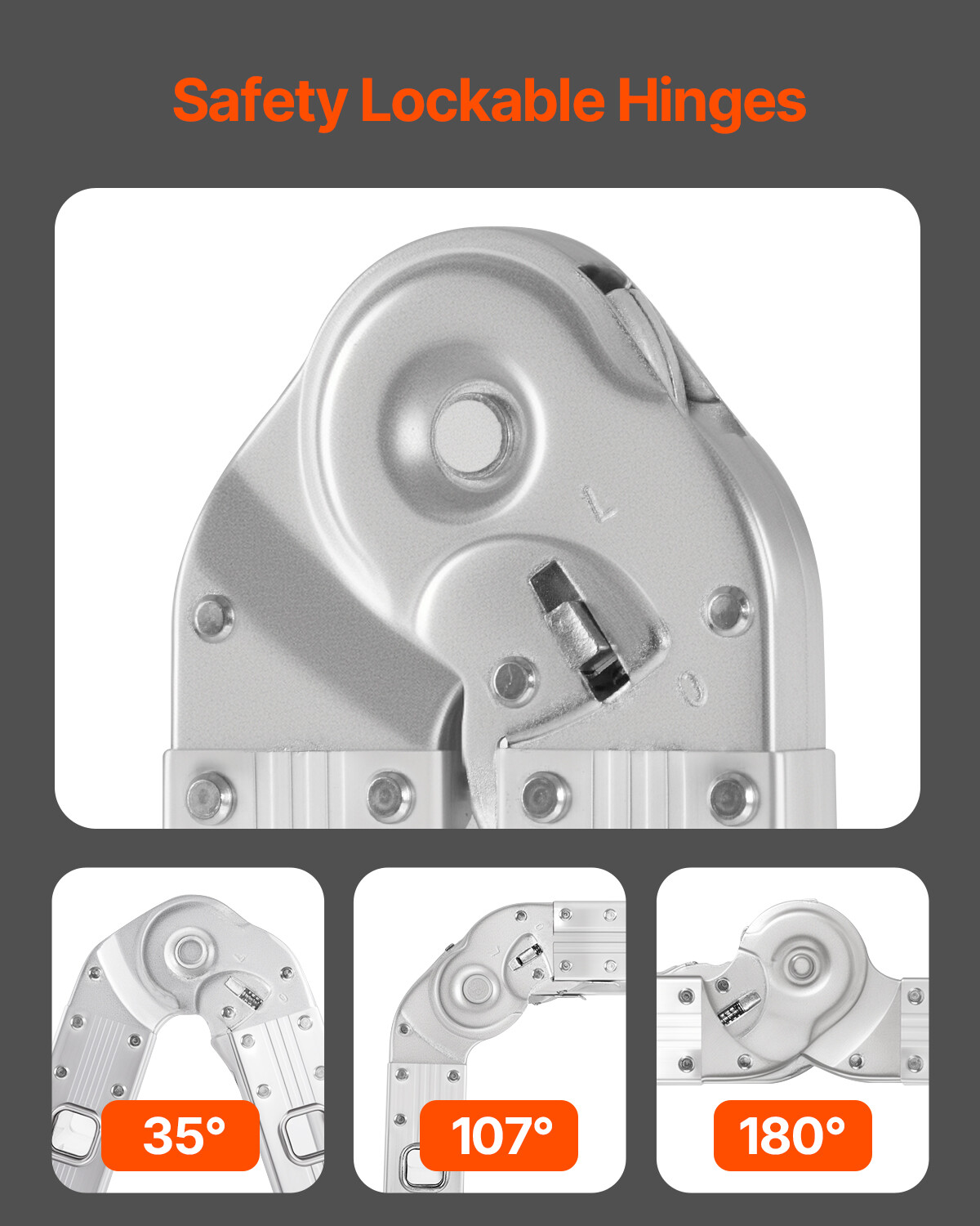 Multi-Purpose Folding Ladder 7-in-1 3 Step 12ft Reach Height for Work