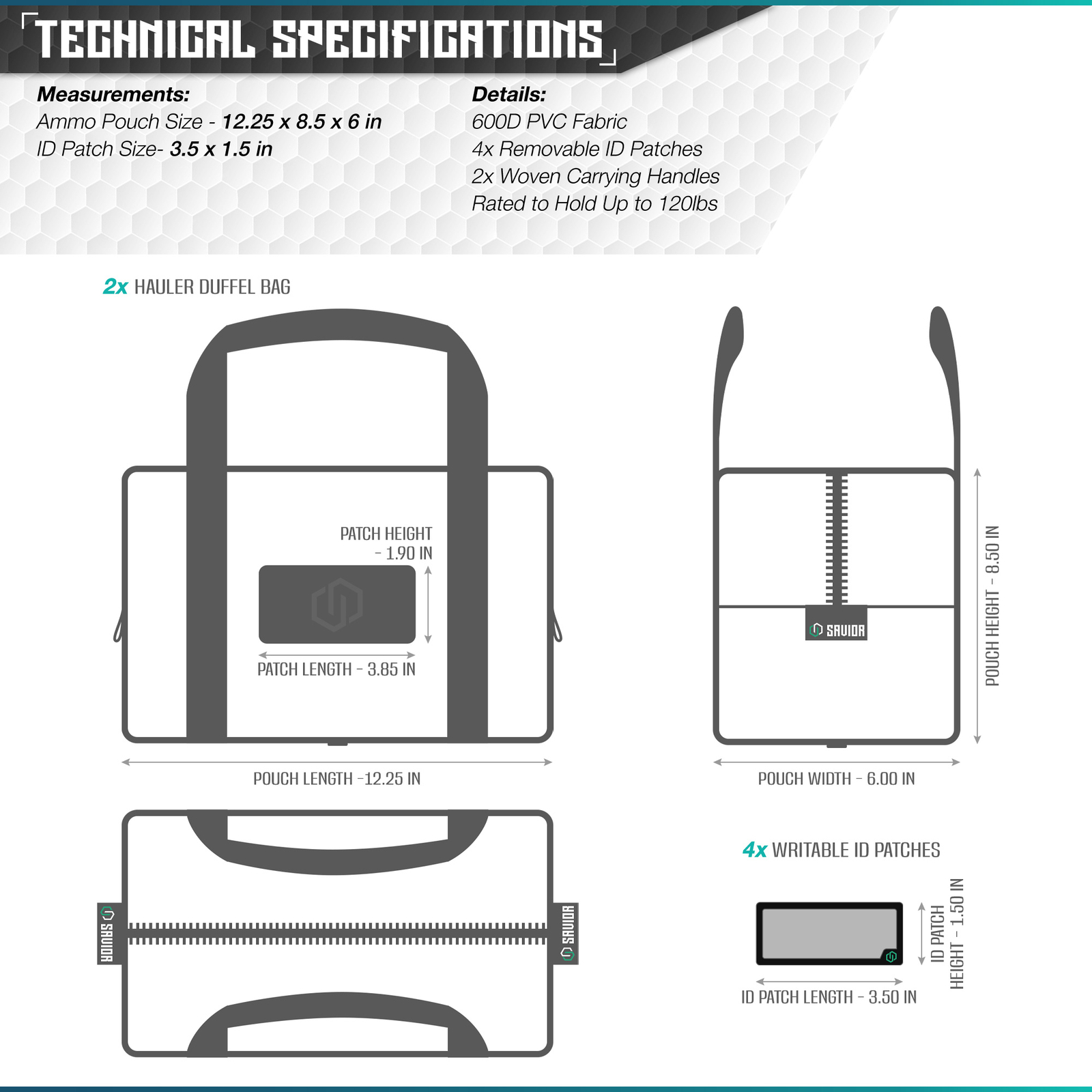 "SAVIOR" 2X Mini Hauler Ammo Storage Duffle Bag Range Gear Accessories Organizer