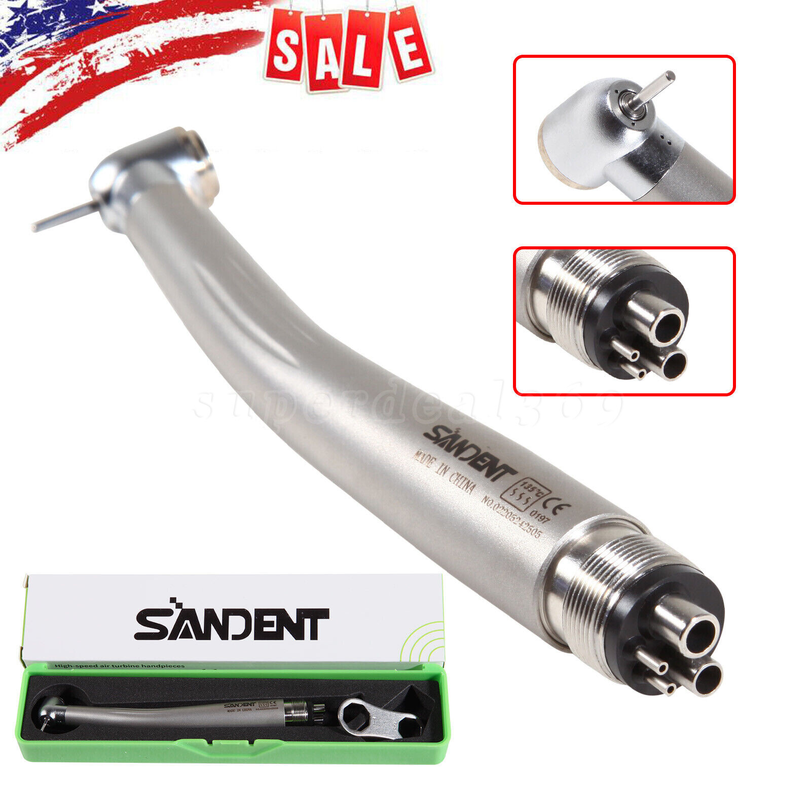 10* Dental High Speed Handpiece with LED/without LED Type Air Turbine 4 Holes