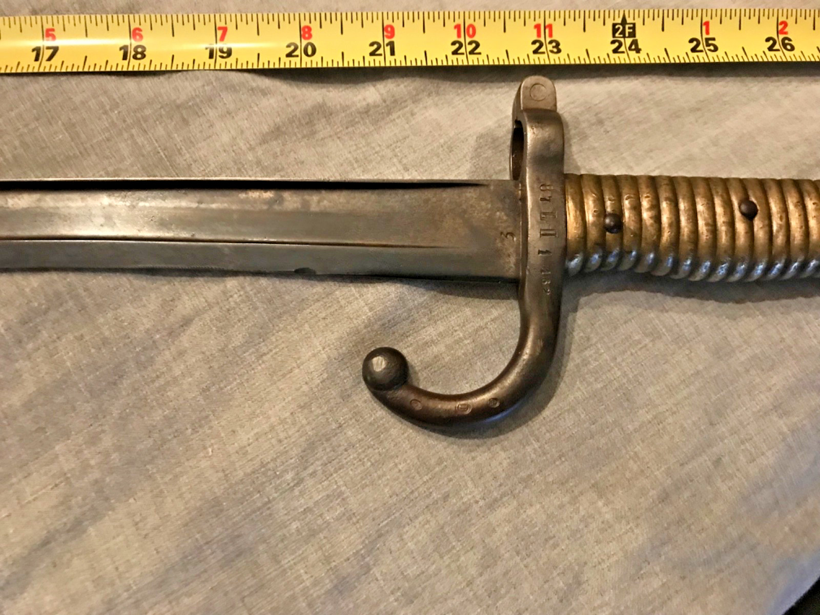 French Model 1866 Chassepot Yataghan Sword Bayonet Dated 1870