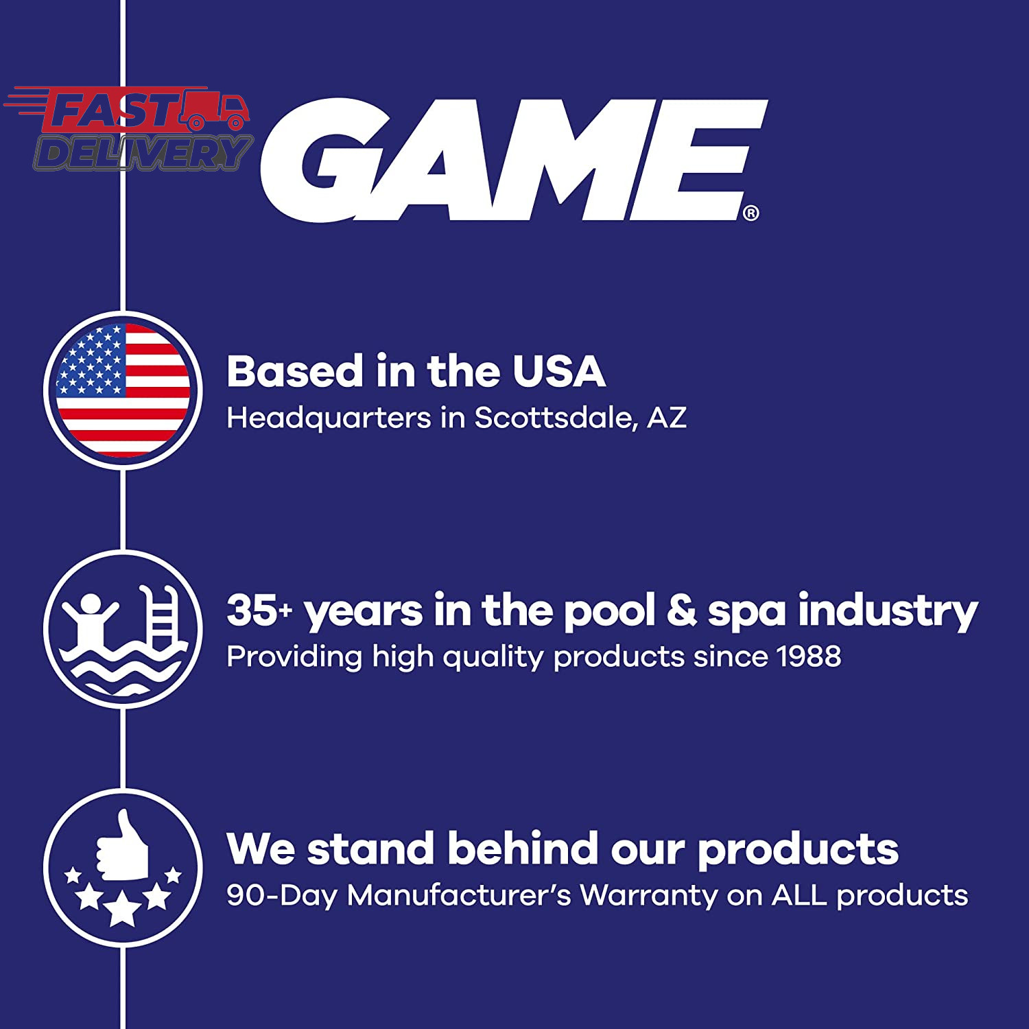 GAME Pool Thermometer- Large Display, Easy to Read, Shatter Resistant Casing, fo