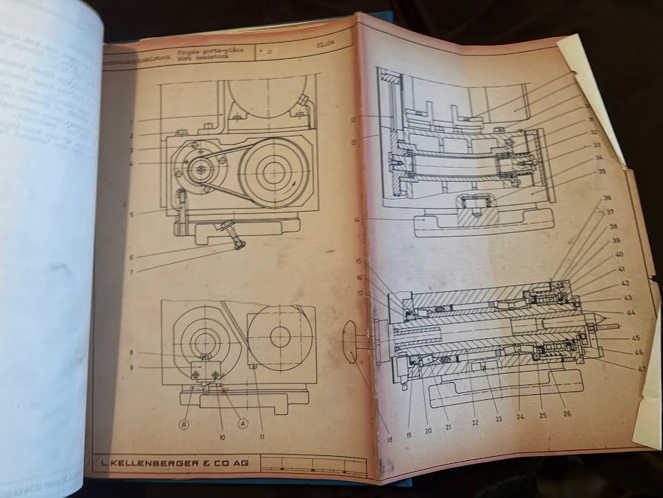 Original Kellenberger Instruction Manual 600U Grinder c1980 Operator Maintenance