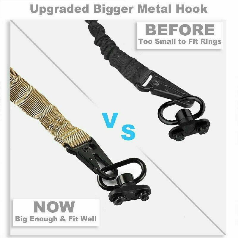 Tactical 2 Point Sling QD Swivel Rifle Adjustable Gun Sling Strap w/ MLOK Swivel