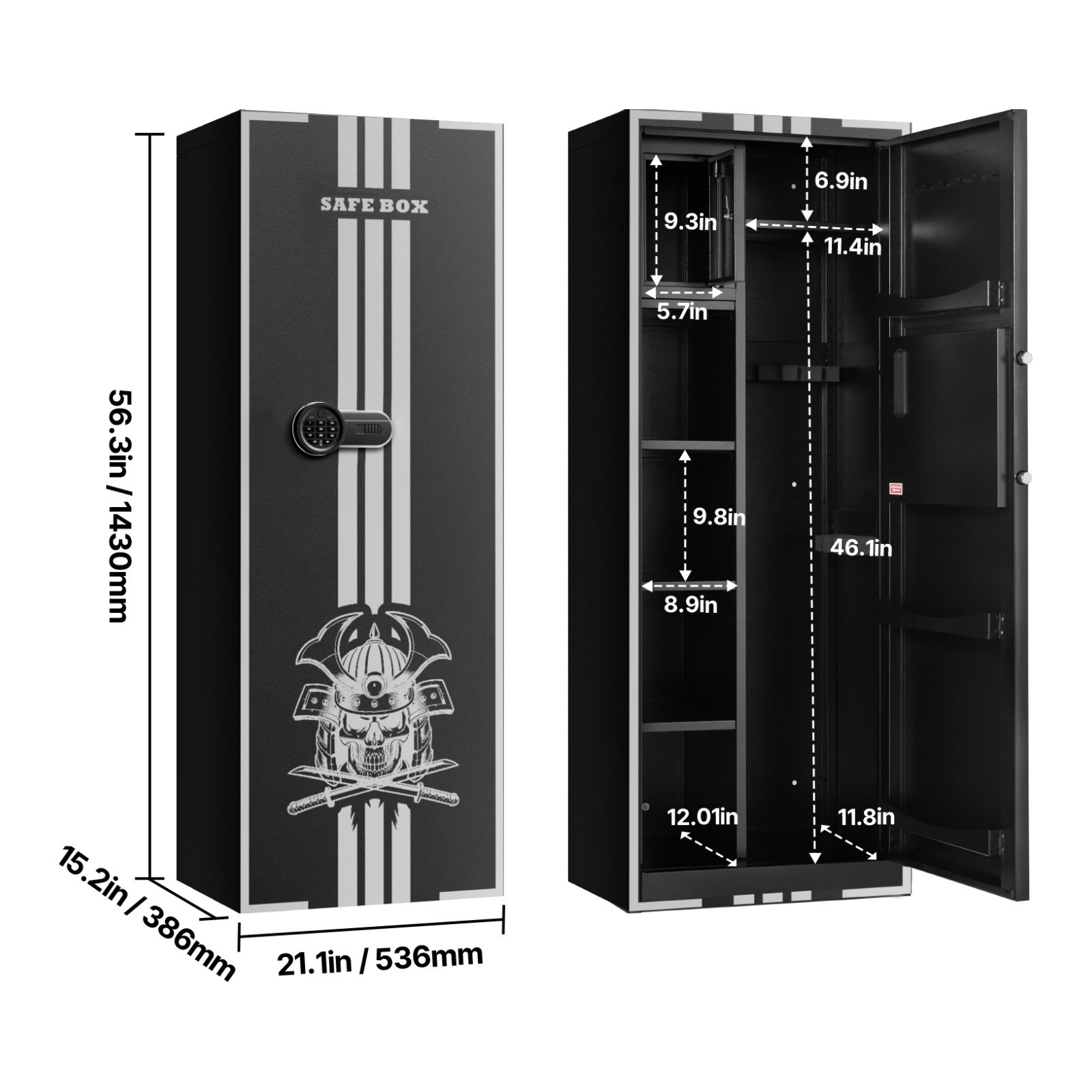 Uimoso 4-Gun Safe Cabinet for Rifles and Pistols with Key and Digital Lock