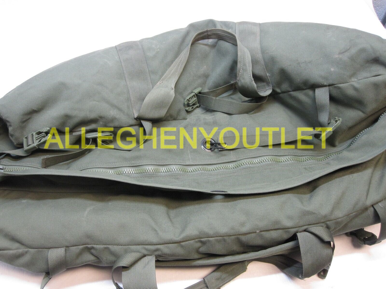 Improved Military Sea Bag US Army Duffle Sack Deployment Pack Green Side Zipper