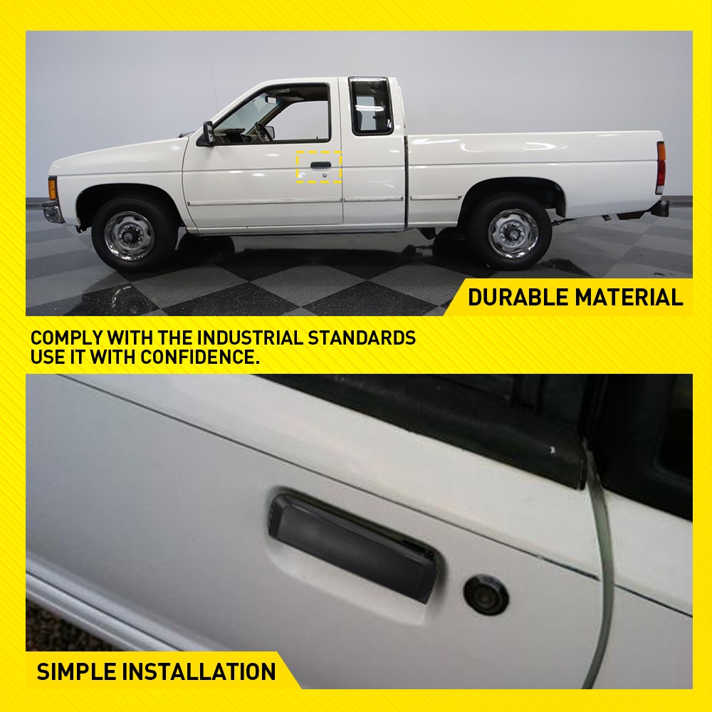 For Nissan 1986-1994 D21 Driver&Passenger Side Front Door Handle Outer Black 2X