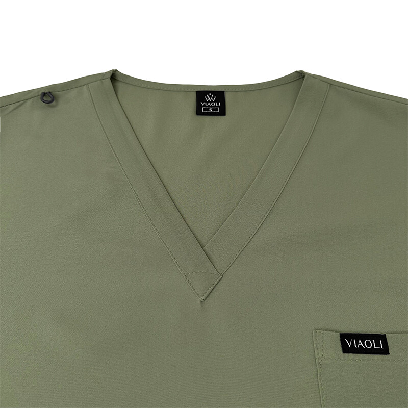 Women Men Stretch Nurse Uniform Medical Scrub Sets V-Neck Top Jogger Pant Unisex