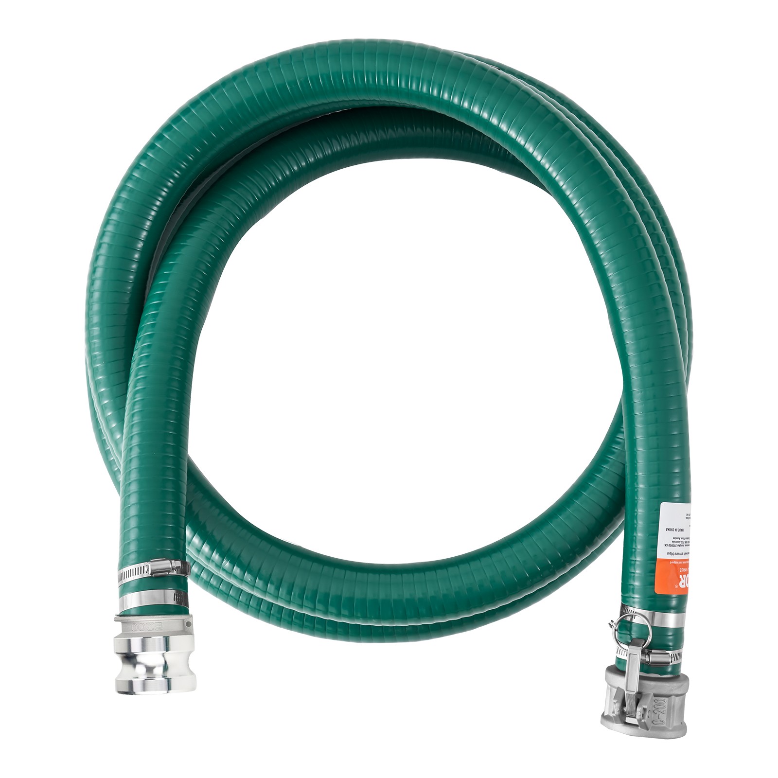 Suction Hose 2 in x 20 ft Green High Quality Hose Complete Fittings