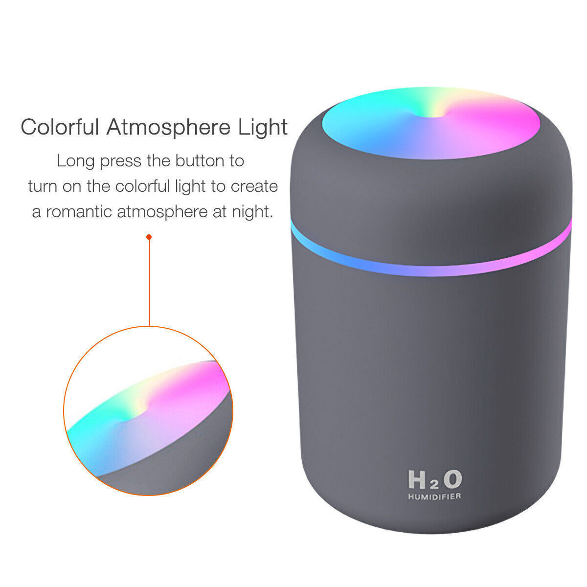 Portable USB Mini Humidifier Car Air Purifier Oil Aroma Diffuser Cool Mist 300ML