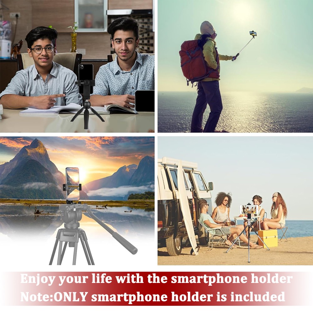 360° Phone Holder/Vertical and Horizontal Tripod Mount Adapter Rotatable Bracket