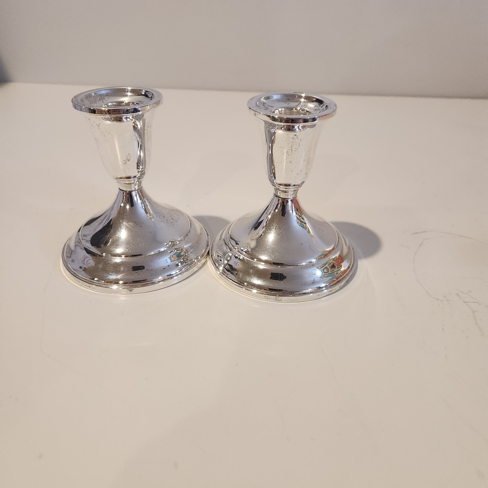 Pair of Towle Sterling Silver #50 Weighted & Reinforced Candlestick Holders