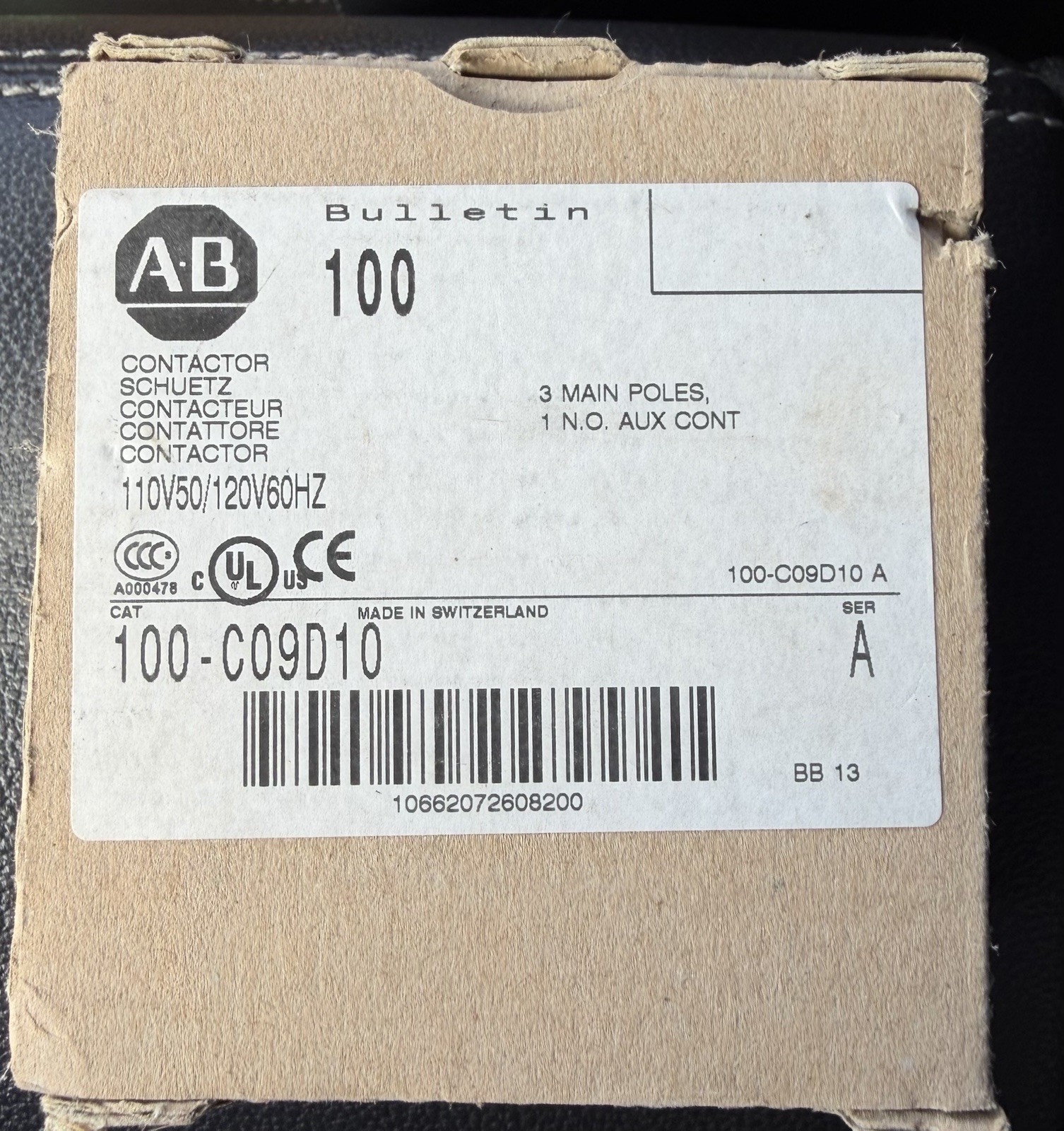 Allen-Bradley 100C09D10 110V Contactor