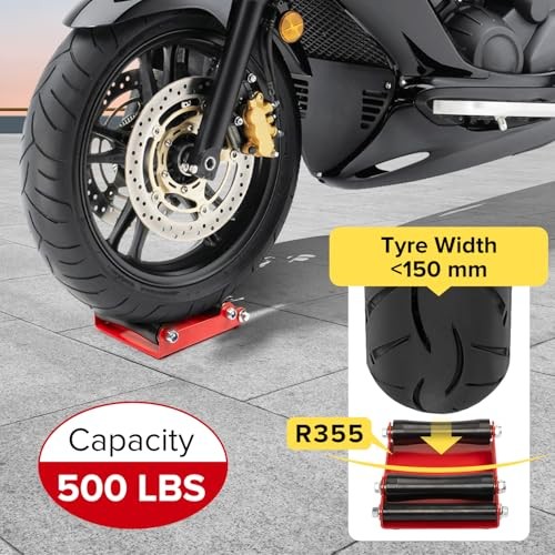 Motorcycle Wheel Cleaning Stand, Bike Wheel Roller Stand for Red and Black
