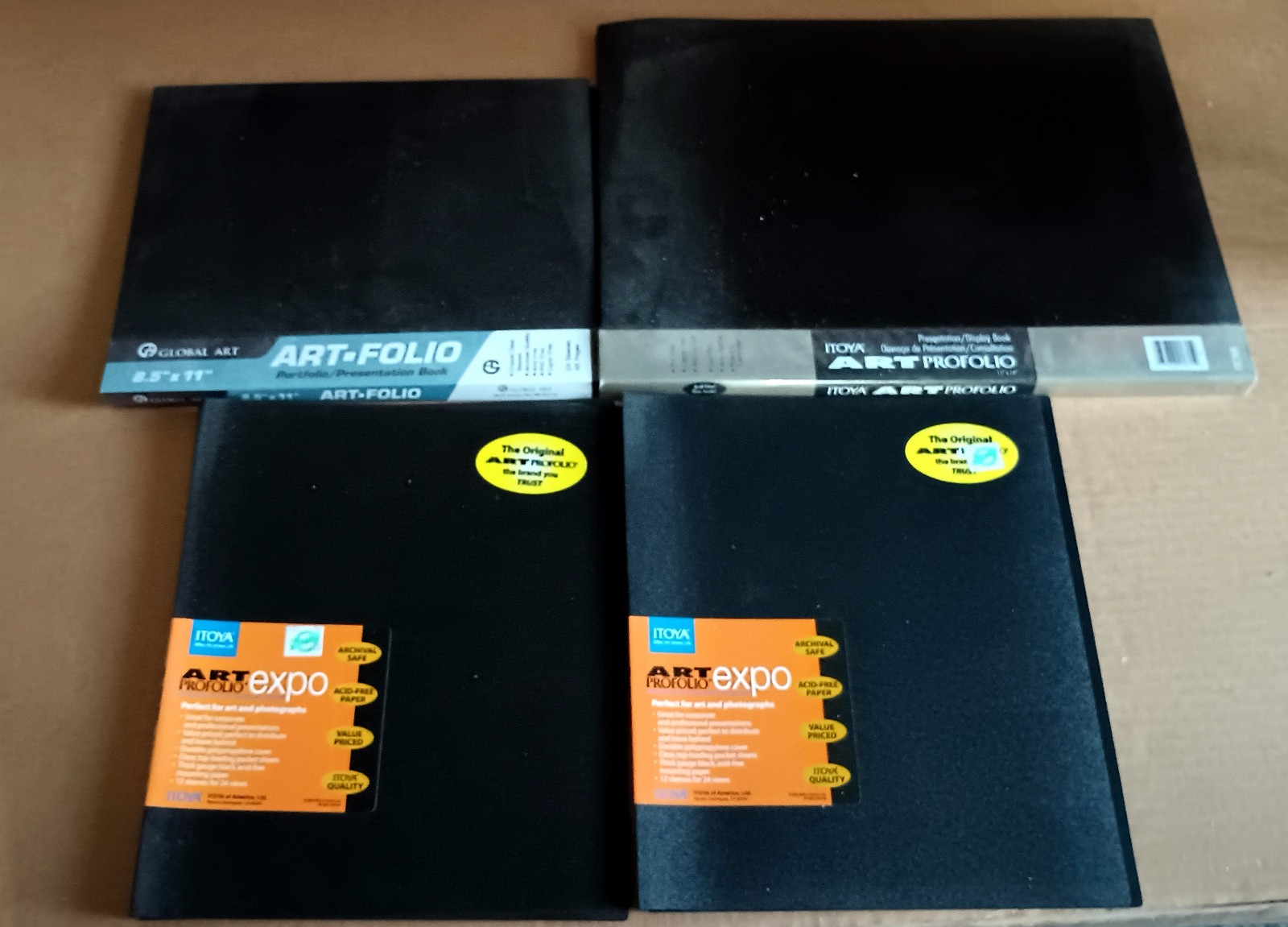 Lot of 4 Portfolio/Presentation Books (3 Itoya / 1 Global Art) (8.5x11 & 11x14)