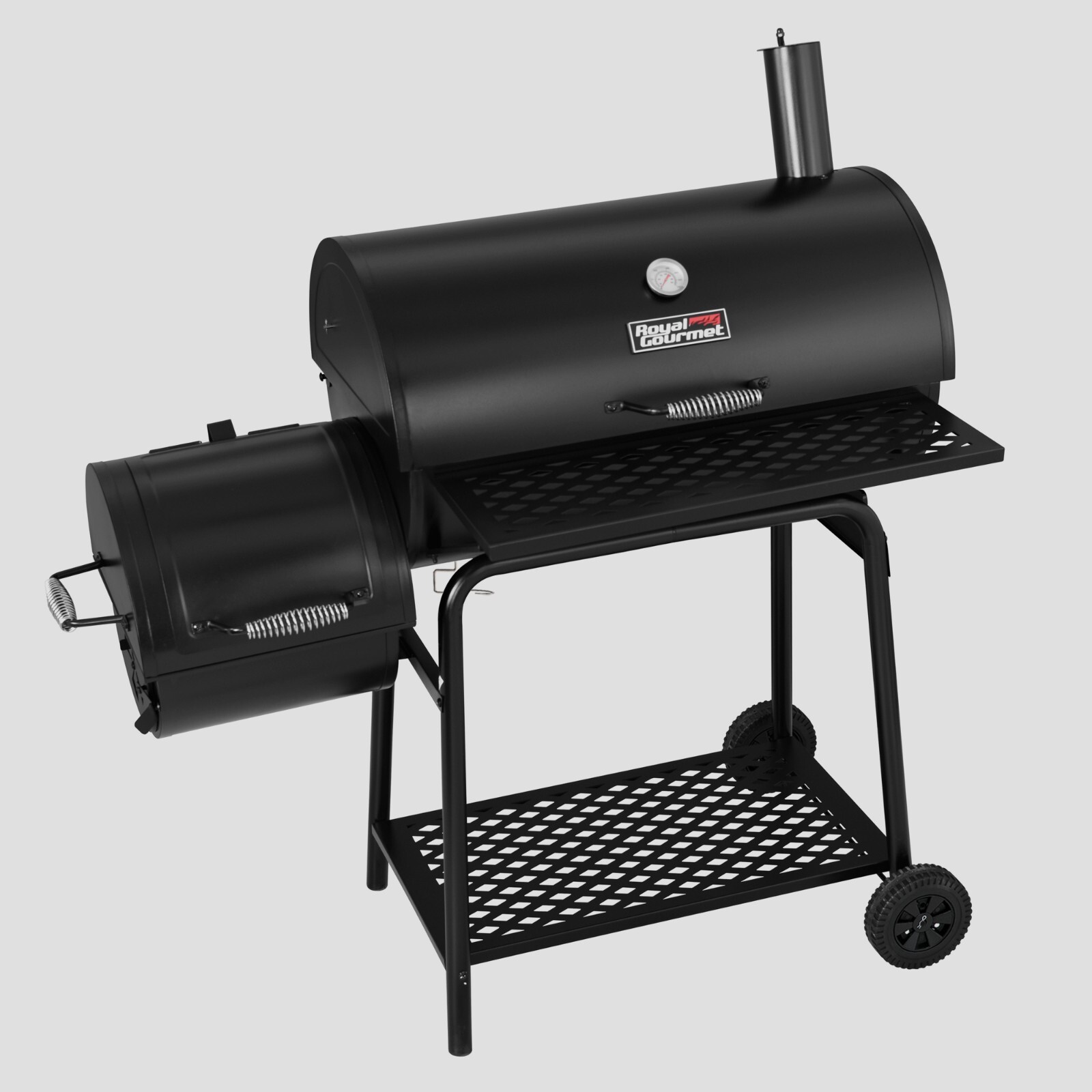 Royal Gourmet 811 Square Inches Barrel Charcoal Grill with Offset Smoker, Black