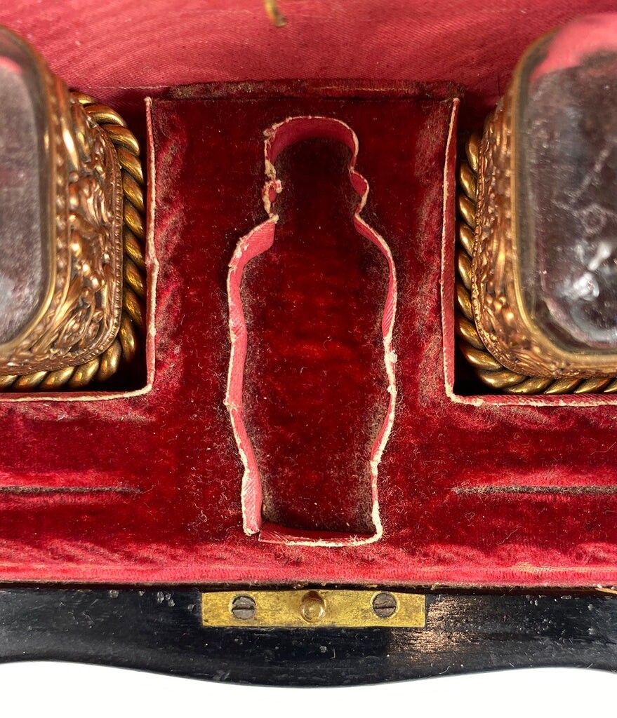 Antique French Napoleon III Boulle Scent Caddy, Scent Bottles, Cave a Perfume