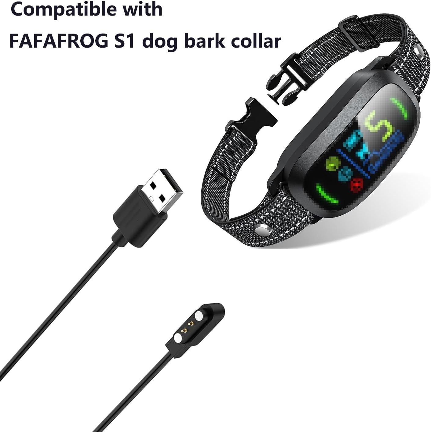 Dog Bark Collar Charger Replacement Only for FAFAFROG Dog Bark Collar, Magnetic
