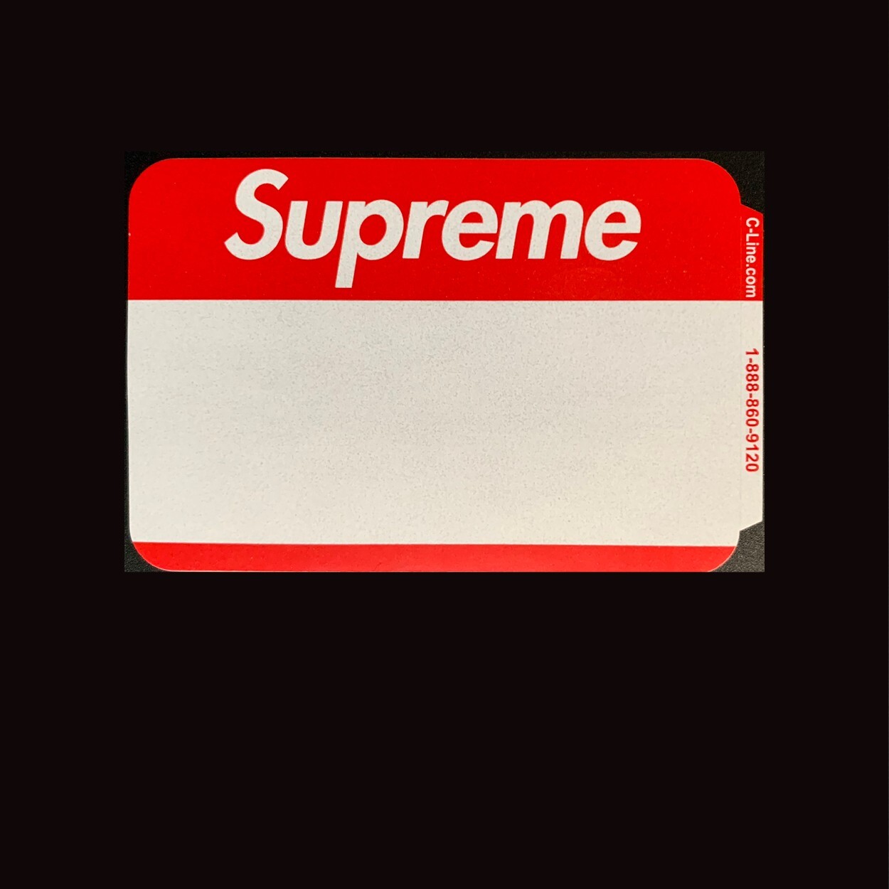 AUTHENTIC SUPREME (1) RED 3M name tag FW20 sticker decal