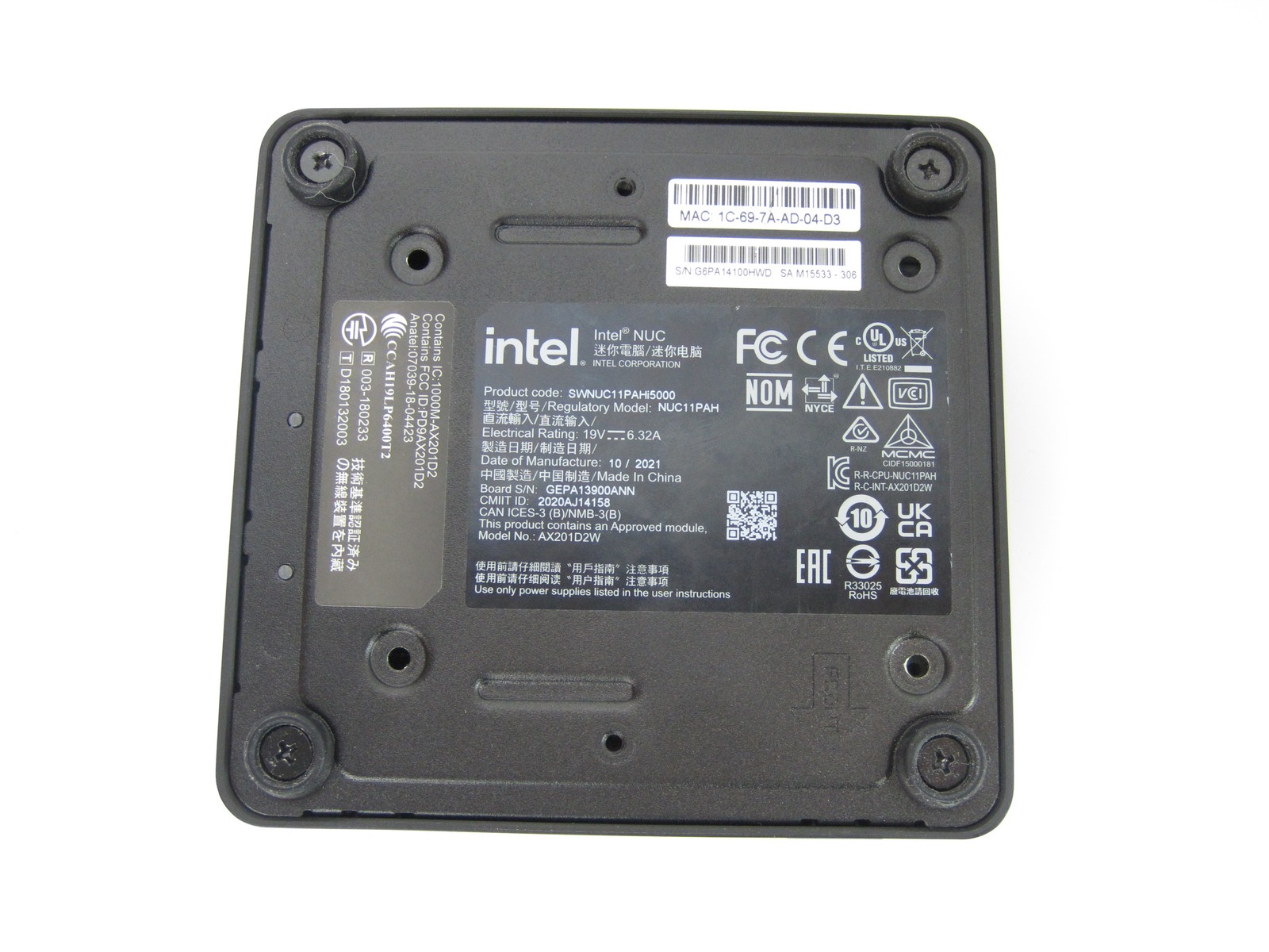 Intel NUC Mini PC NUC11PAH i5-1135G7 2.4GHz 16GB DDR4 NO HDD/SSD NO OS