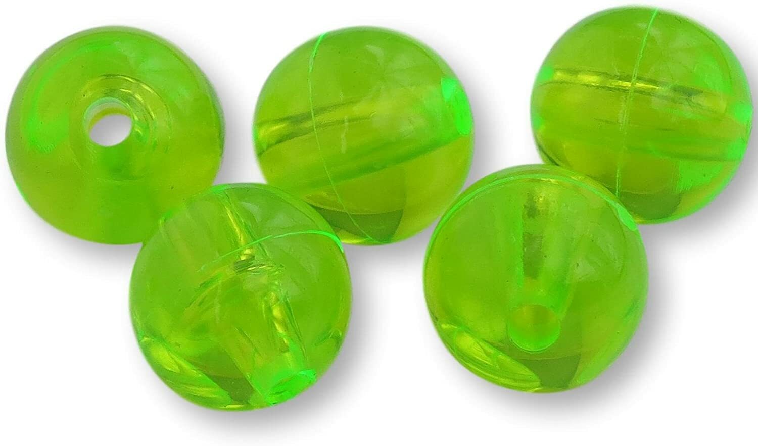 8mm 200 Count Round Fluorescent GREEN Beads USA Fishing Tackle Free Shipping