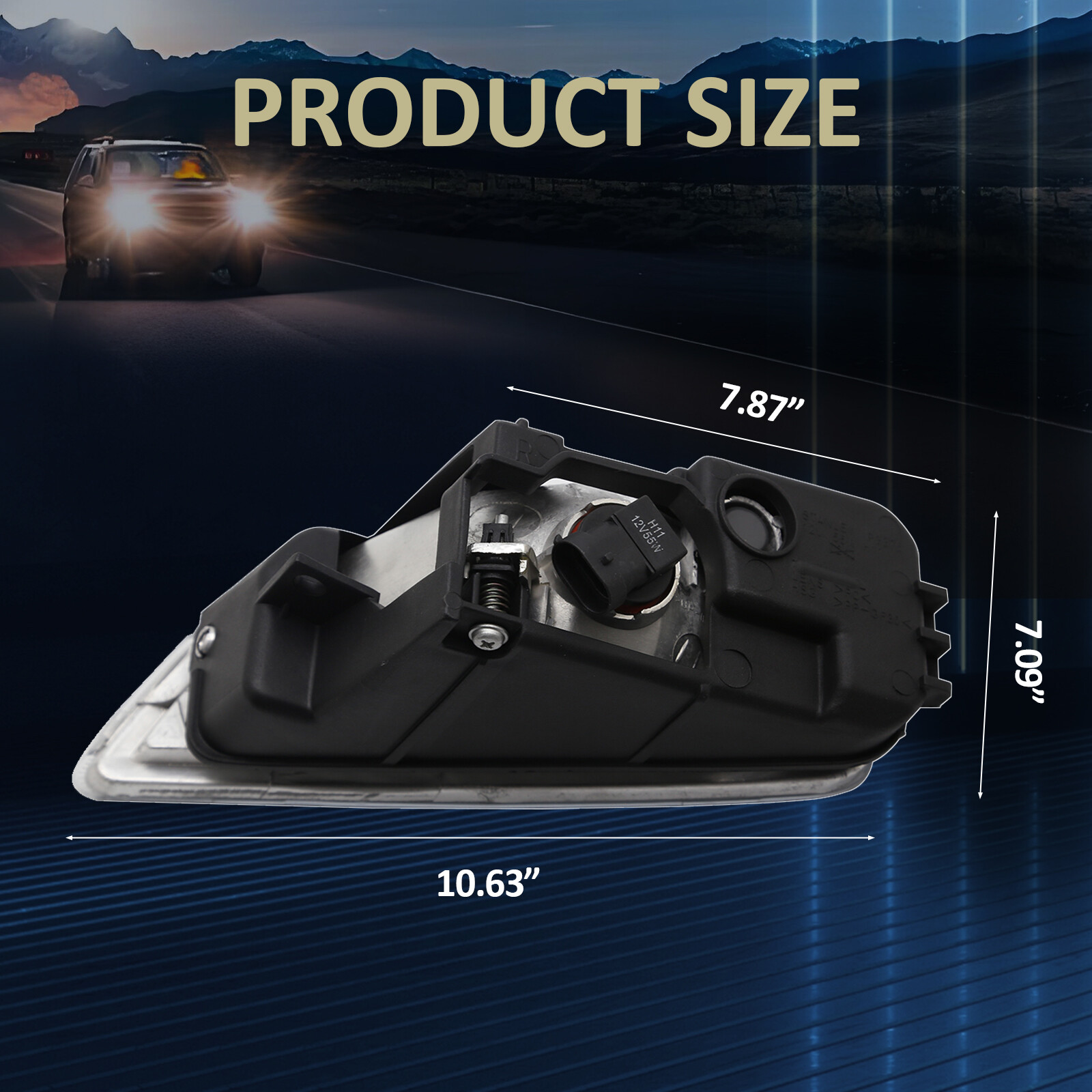 Pair For Honda Accord 2003-2007 4DR Front Bumper Driving Fog Light Lamp w/Wiring