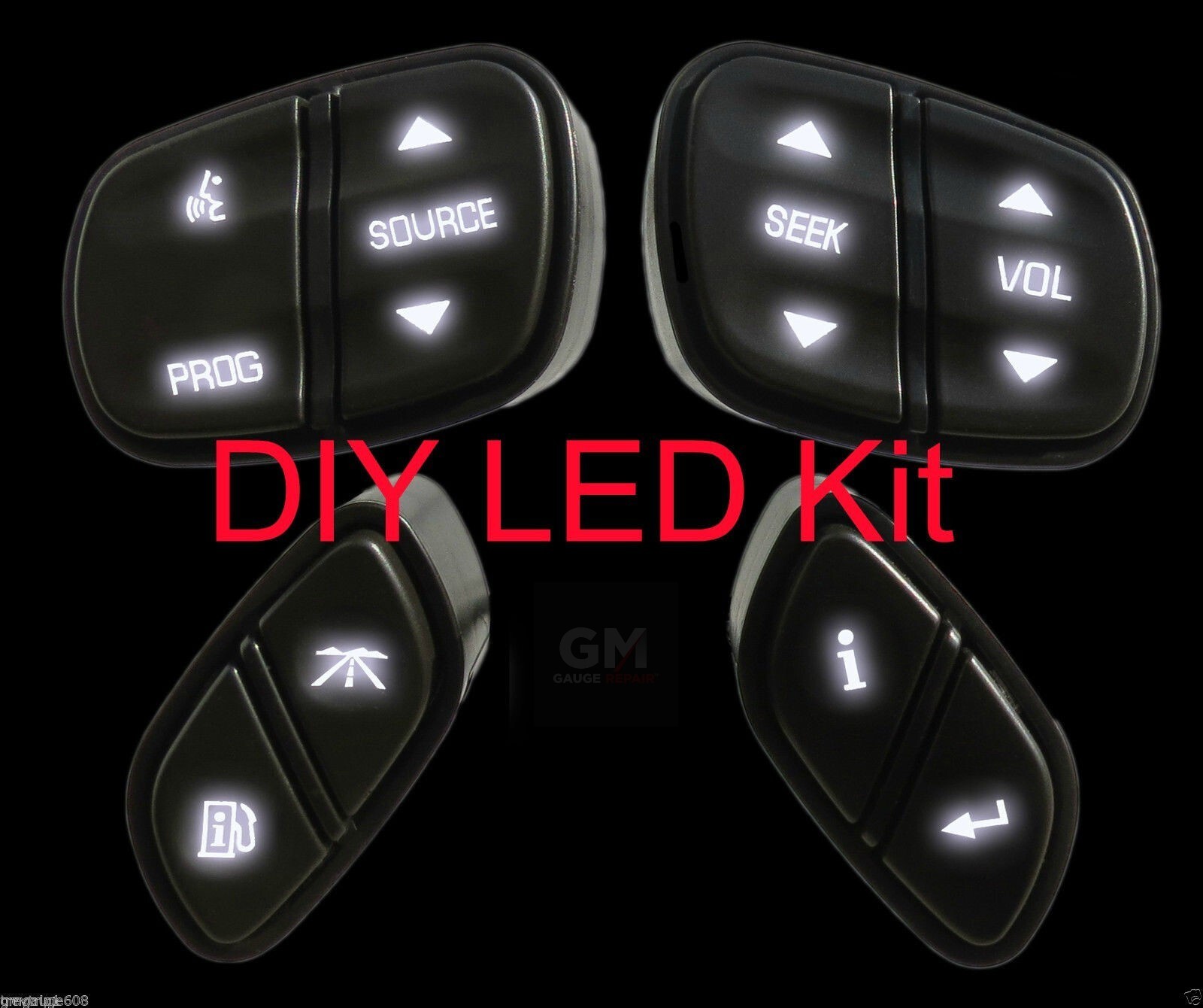Dash Bulb to LED Conversion Kit with White LEDs 2003 04 05 06 GM Truck and SUVs