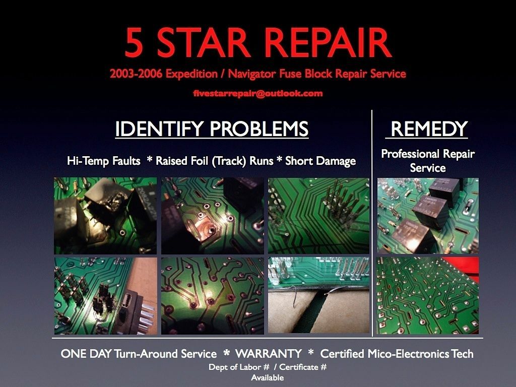 2002-2007 EXCURSION / F250-550 SUPER DUTY REBUILD SERVICE - WE FIX YOUR FUSE BOX