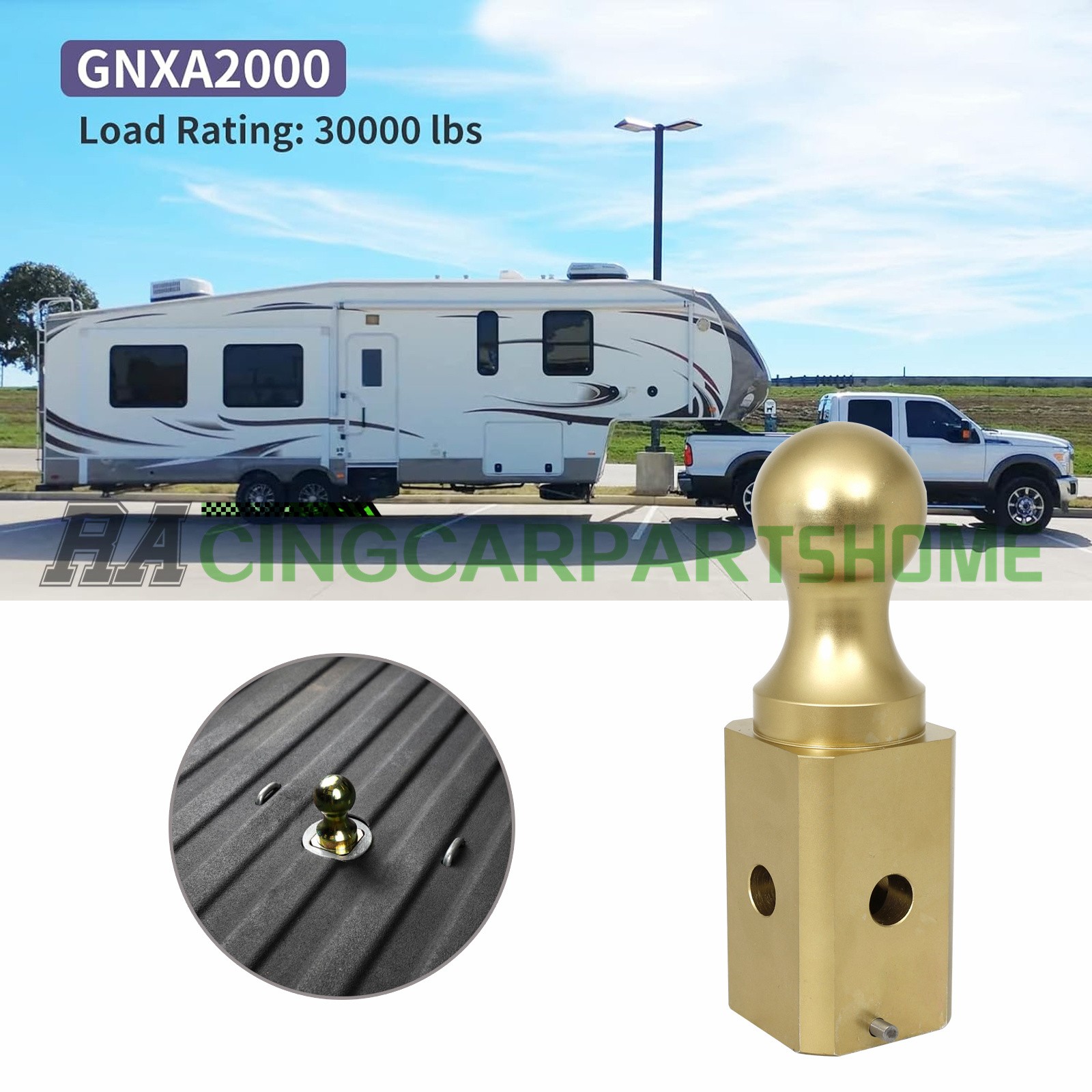 Fits B&W Trailer Hitches GNXA2000 Gooseneck Ball Hitch Turn Over Ball 2-5/16”