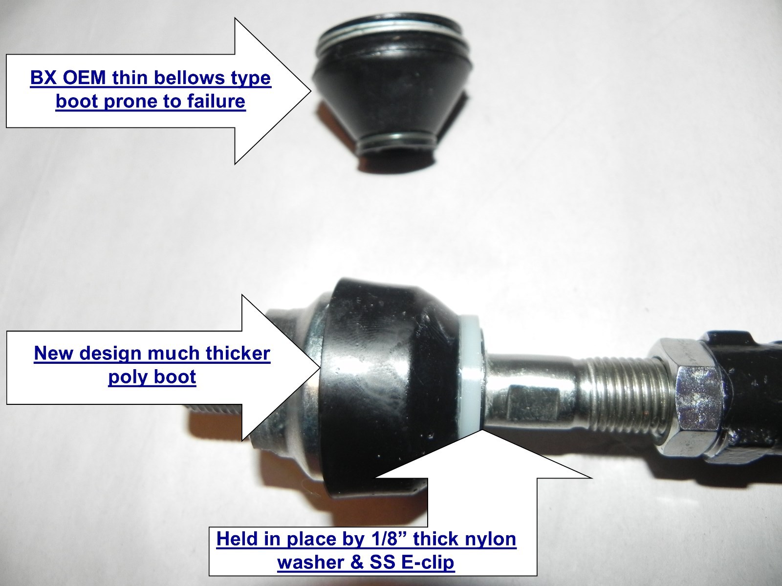 Kubota BX GR Inner/Outer Tie Rod Poly Boots USA made not China copy 1 yr Wty