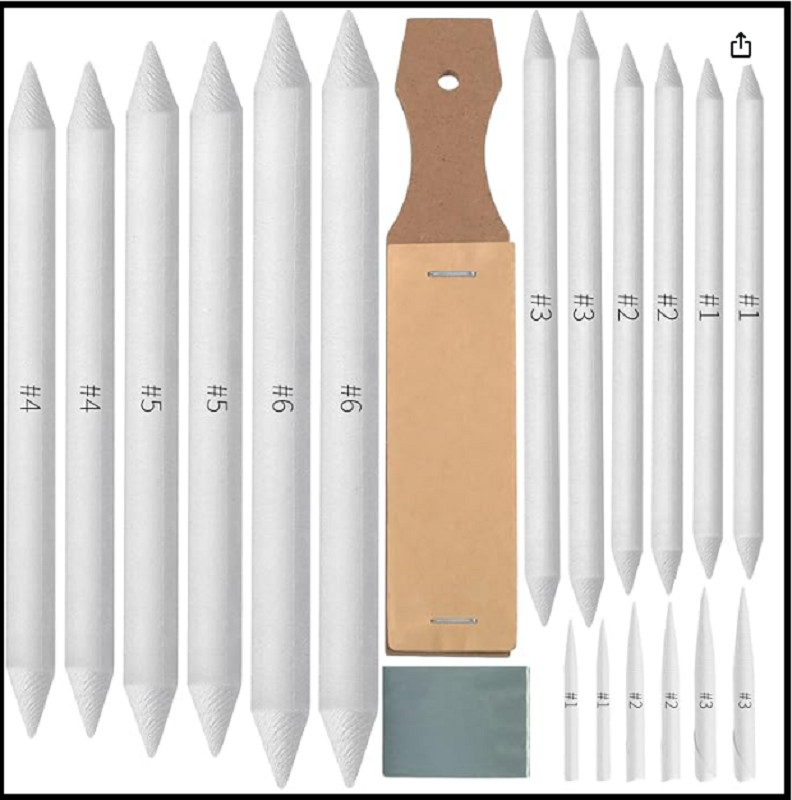 20Pcs Blending Stumps for Drawing, Tortillions Blending Sticks for Beginner Art