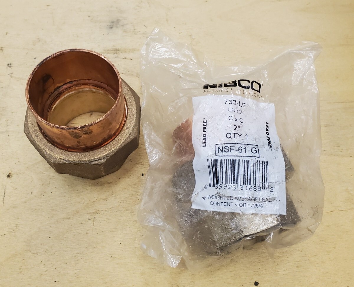 Nibco 733-LF 2" Copper/Brass Pipe Union NSF-61-G