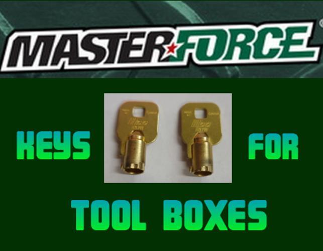 MASTERFORCE TOOL BOX REPLACEMENT KEYS 1201-1210 SET OF 2 KEYS FREE SHIPPING