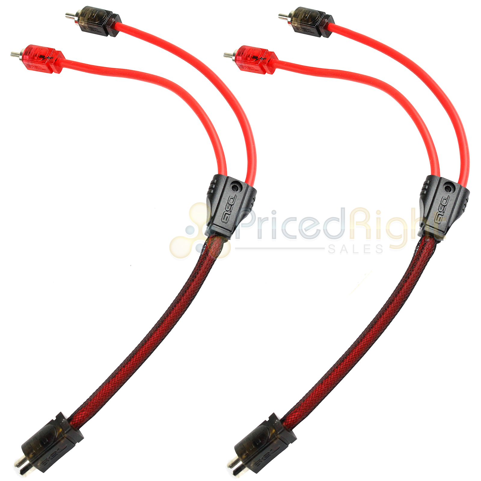 2 Pack 1 Female 2 Male RCA Splitter Cable Audio Competition Rated DS18 R1F2M