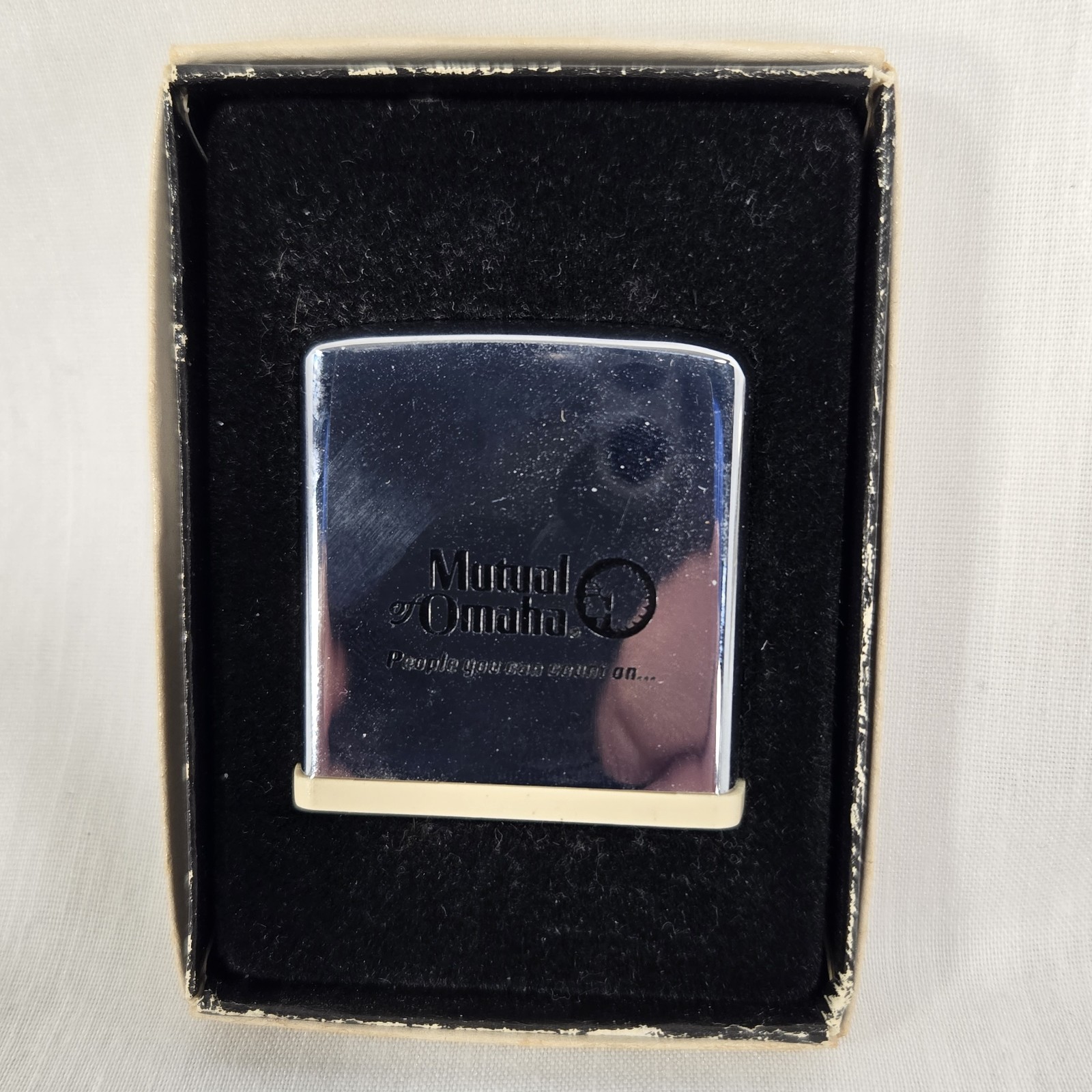 Zippo Mutual Of Omaha Metal Pill Box Vintage Advertising Tobacciana Promo Item