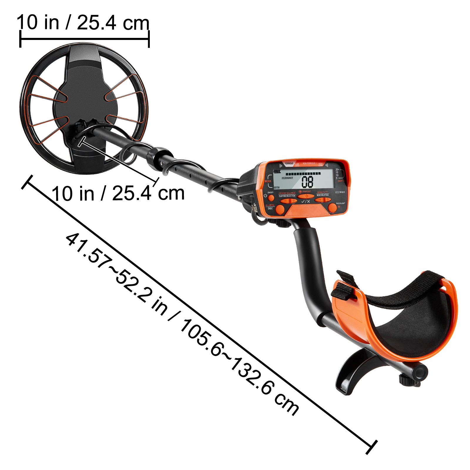 LCD Display 10 Inch Metal Detector Gold Digger Hunter IP68 Waterproof