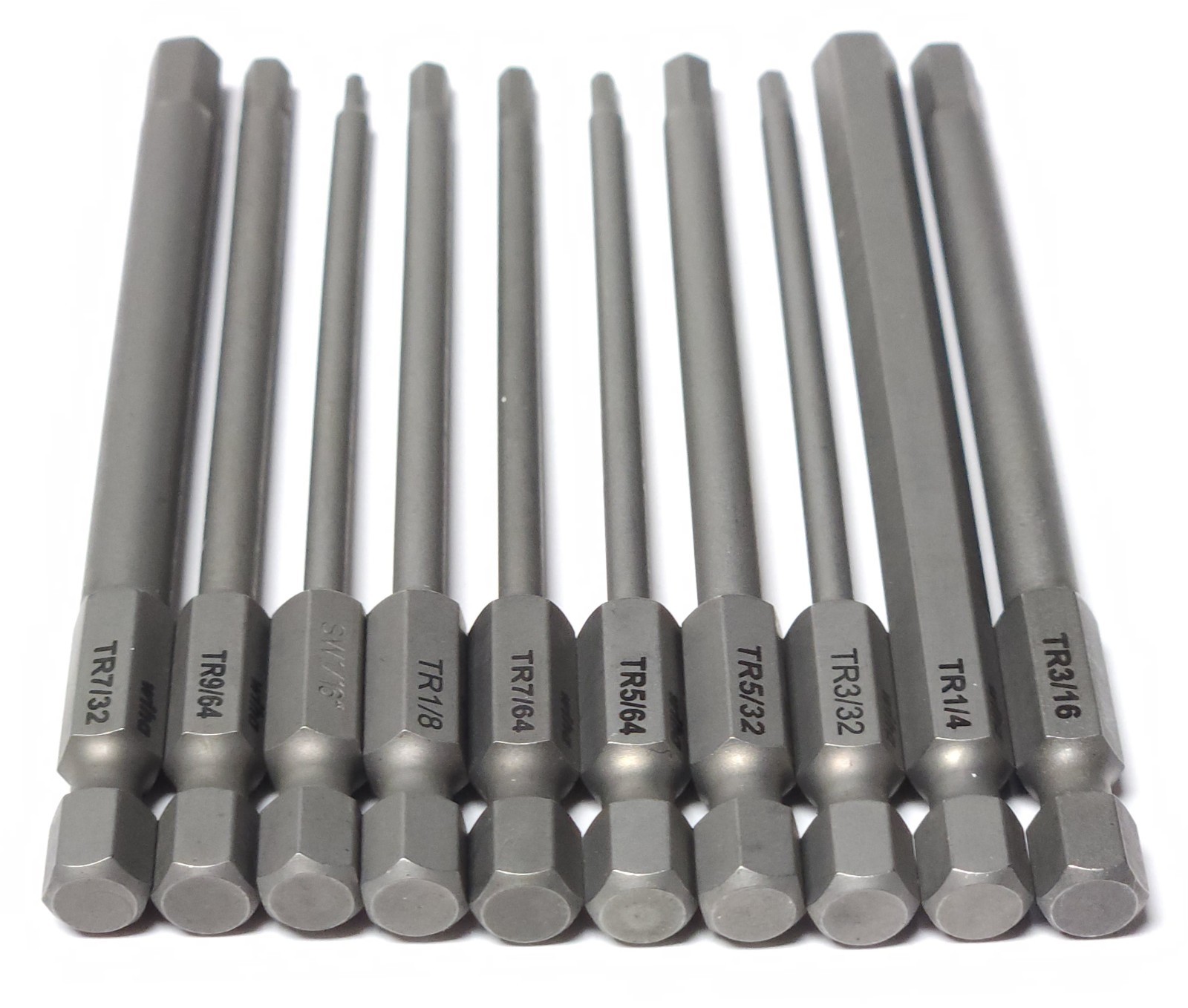 WIHA 76096 10 Piece Blade Set for CENTROFIX Handle 76000 Security Hex INCH 5/64"