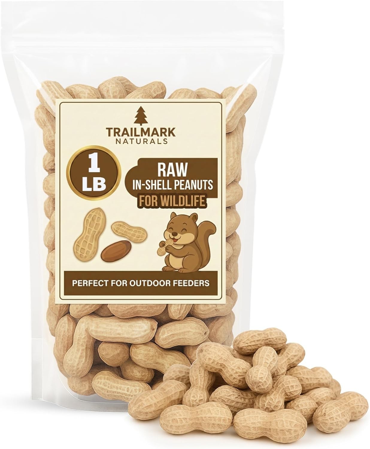 Trailmark Naturals - Raw In Shell Peanuts For Birds Squirrels and Wildlife