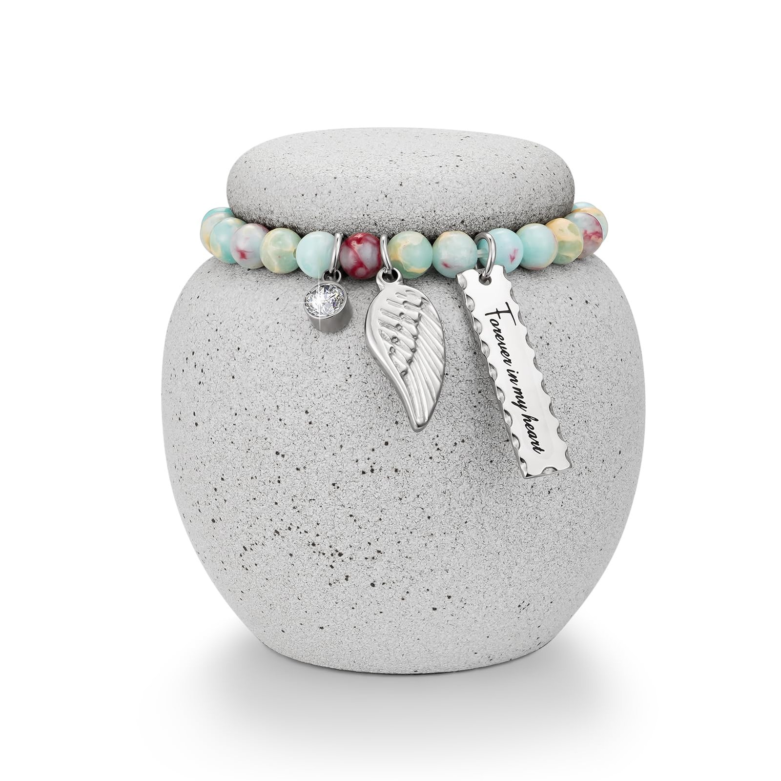 SOITIS Mini Urn for Human Ashes - 2.76 Inches Ceramic Gray+brown