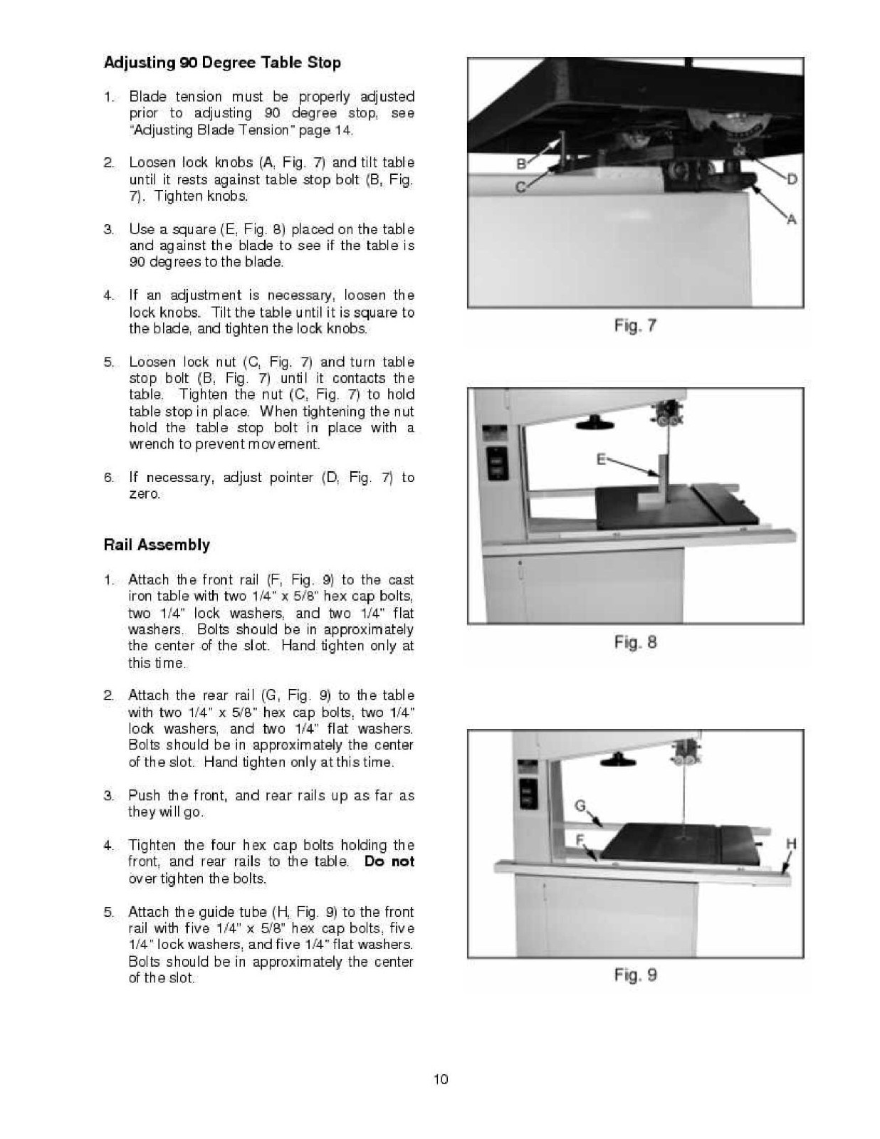 Jet JWBS-18 Woodworking Band Saw Operators & Parts List Manual *240