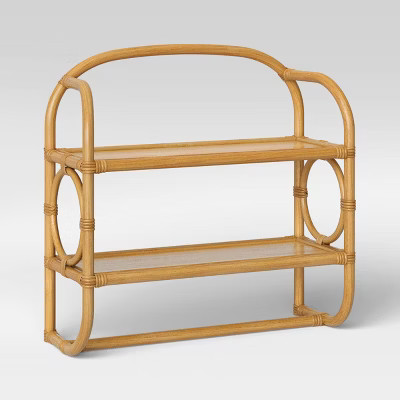 Rustic Rattan Wall Mounted Shelf & Towel Bar - Threshold Tan