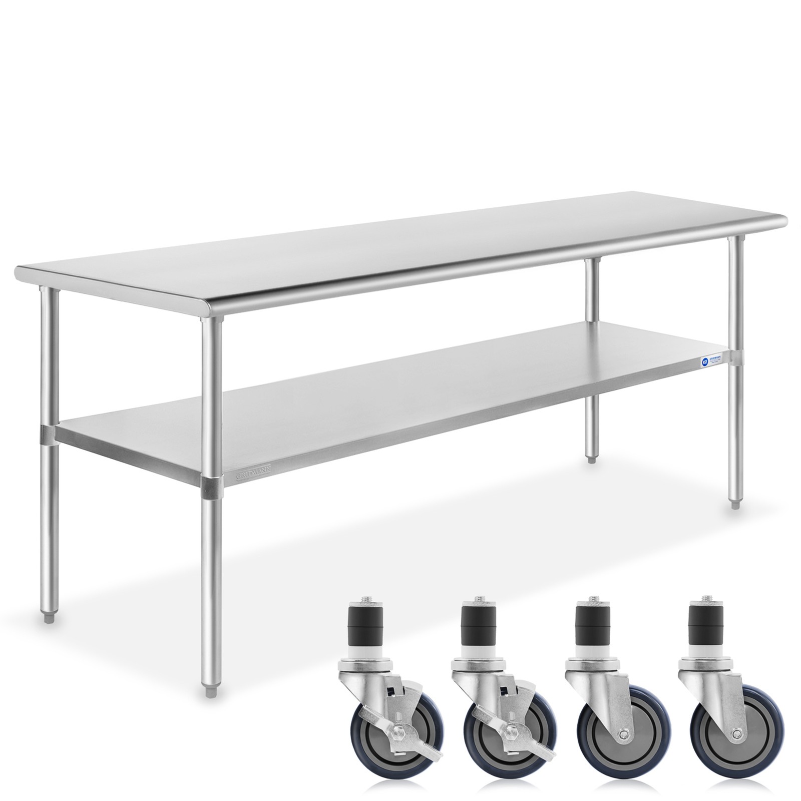 Stainless Steel Commercial Kitchen Work Food Prep Table w/ 4 Casters 30" x 60"