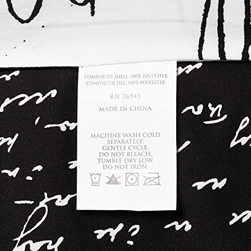 J'Adore 5-Piece Comforter Set, Full Black and White