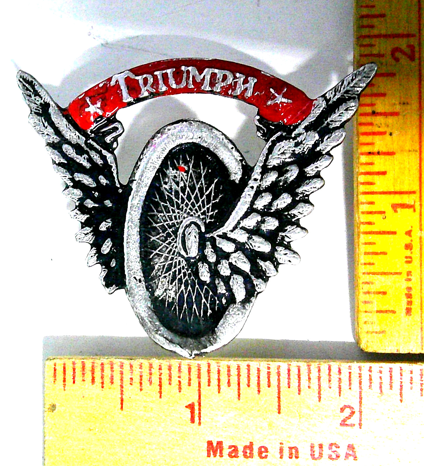 Triumph pin vintage collectible old British motorcycle pinback biker memorabilia